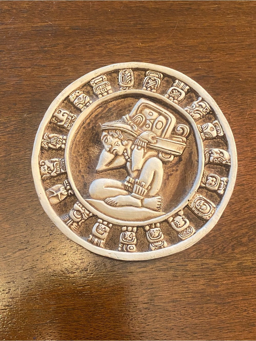 Vintage ATYA Mexican Mayan Calendar Wall Plaque Resin Cancun Mexico Souvenir